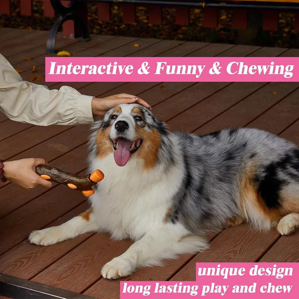 Indestructible Dog Bone Chew Toy - Real Beef Flavor for Aggressive Chewers