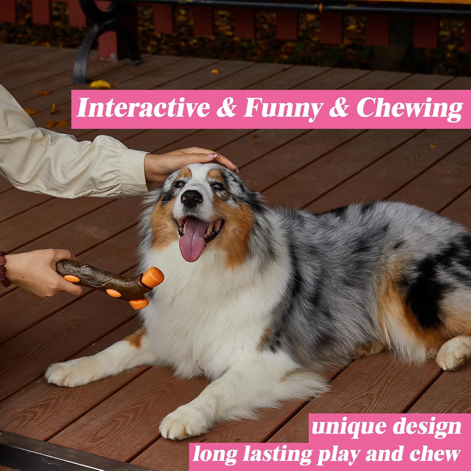 Indestructible Dog Bone Chew Toy - Real Beef Flavor for Aggressive Chewers