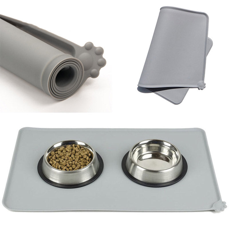 Silicone Pet Food Mat - Non-Slip Waterproof Feeding Mat for Dogs & Cats