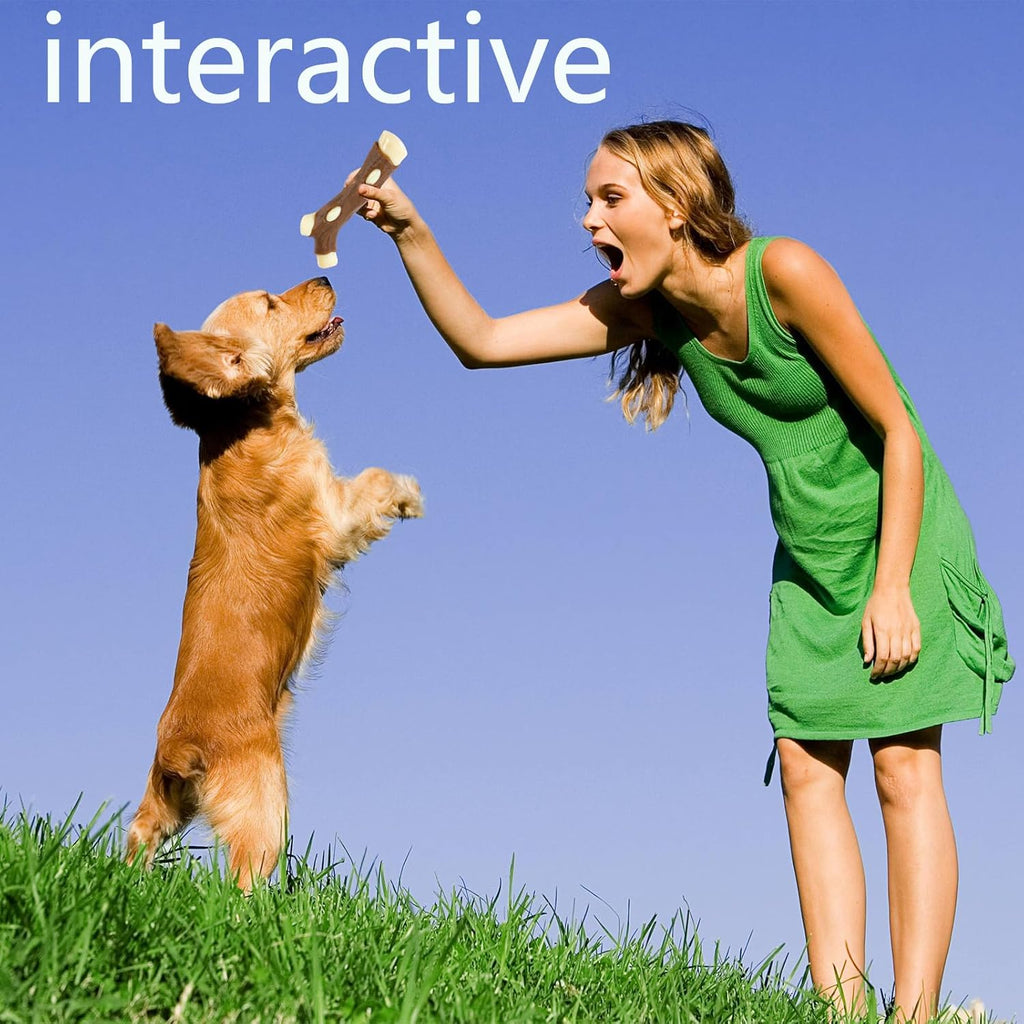 Indestructible Dog Bone Chew Toy - Real Beef Flavor for Aggressive Chewers