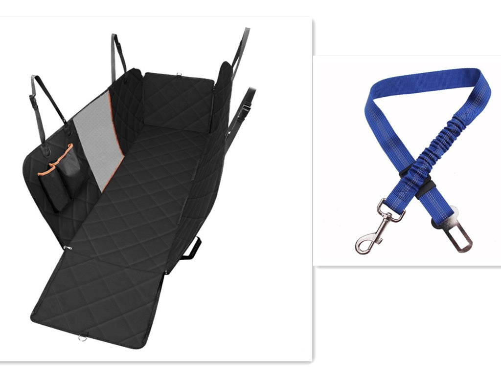 Dog Car Seat Cover - Waterproof Hammock Protector with Mesh Window
