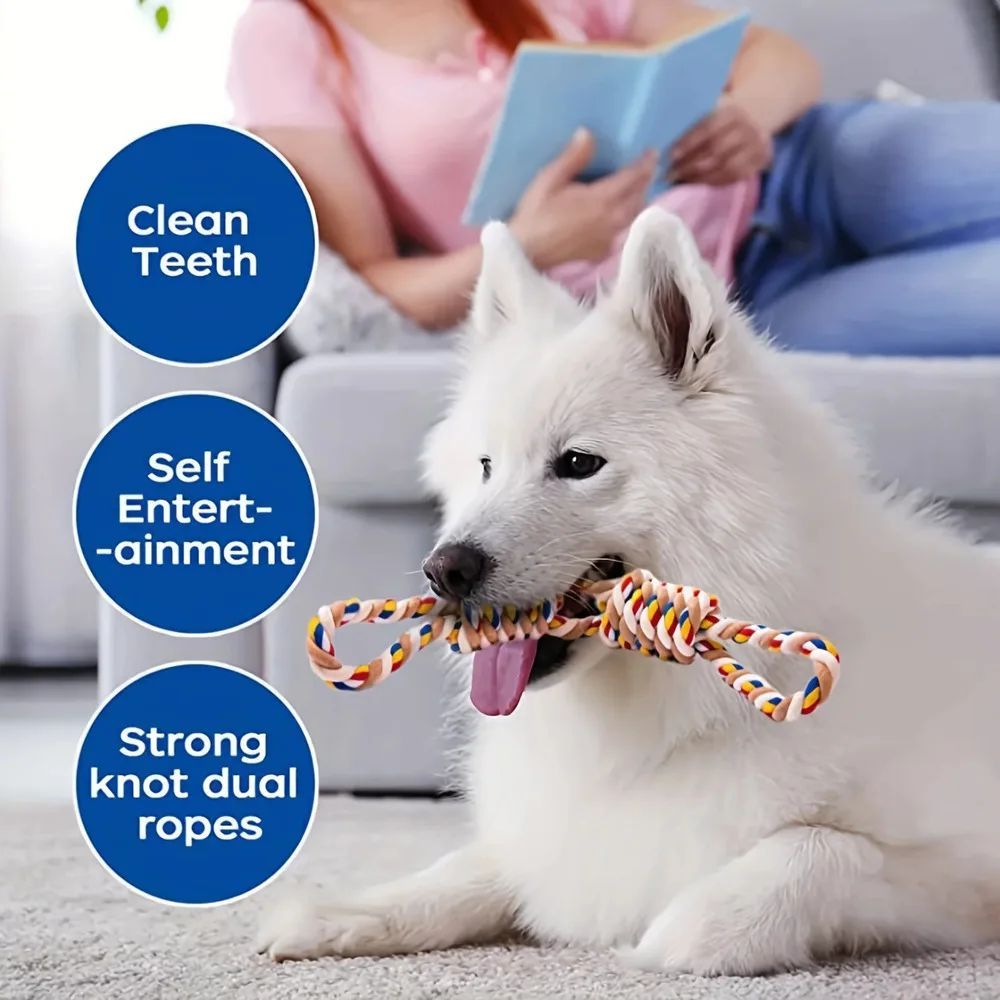 Durable Rope Knot Dog Toy - Teeth Cleaning & Interactive Play