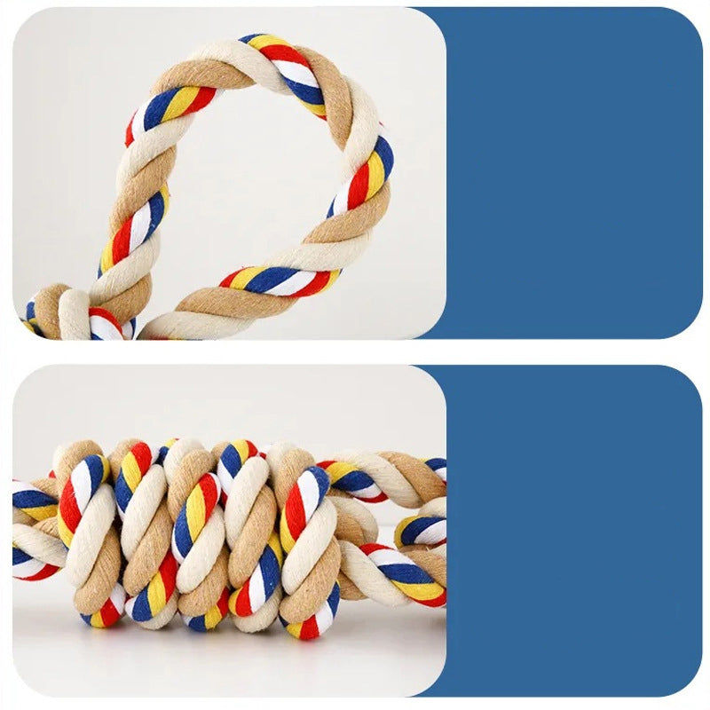 Durable Rope Knot Dog Toy - Teeth Cleaning & Interactive Play