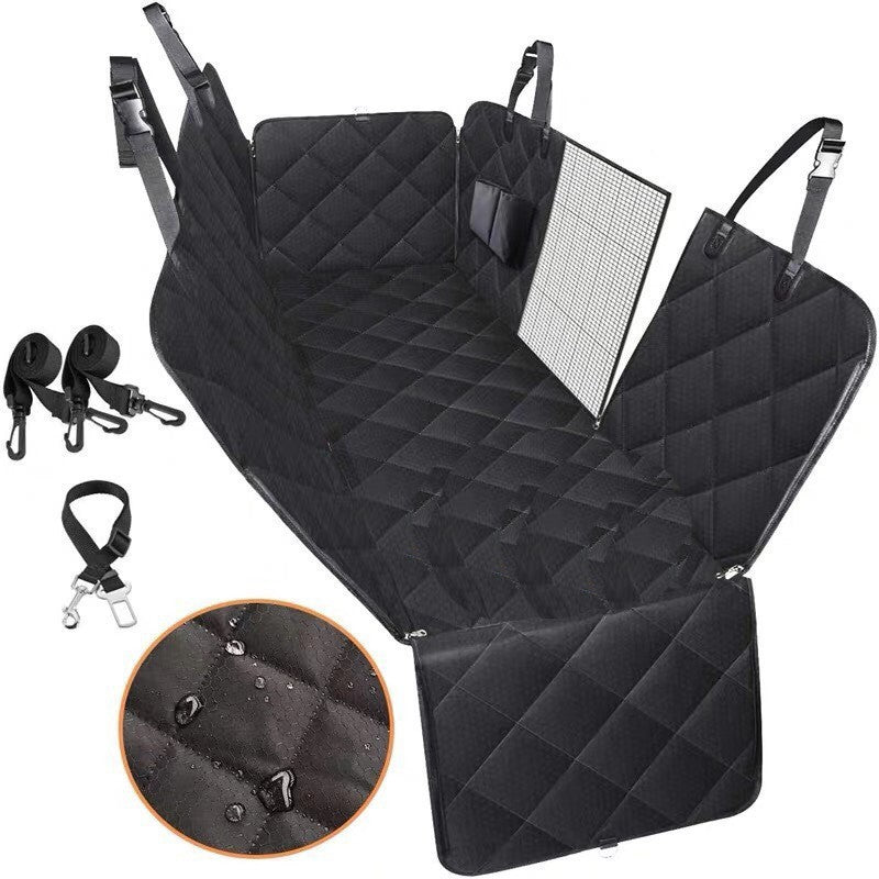 Dog Car Seat Cover - Waterproof Hammock Protector with Mesh Window